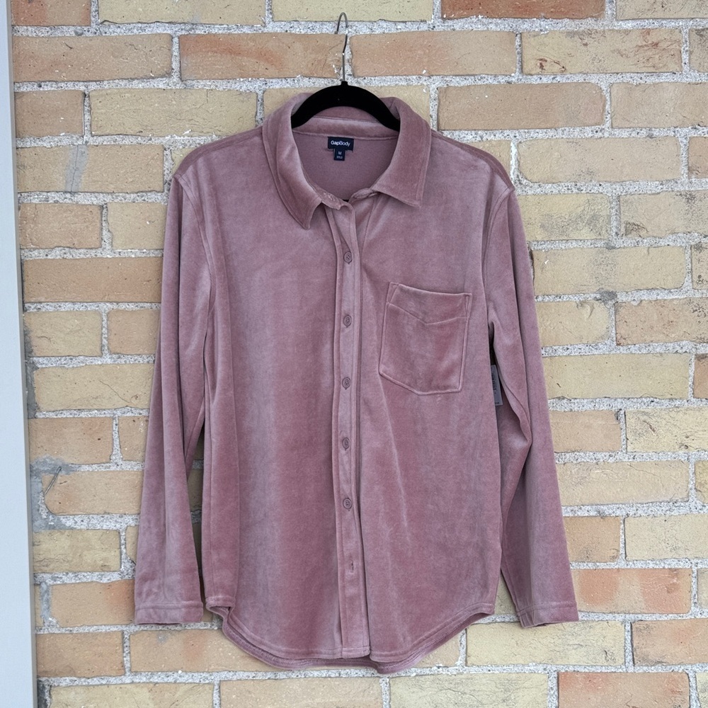 NWT Gapbody Pink Velour Shirt
